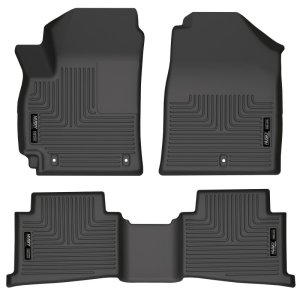 Kia Seltos Floor Liners - Front + Rear - Husky Liners - WeatherBeater - Black - `21-`22